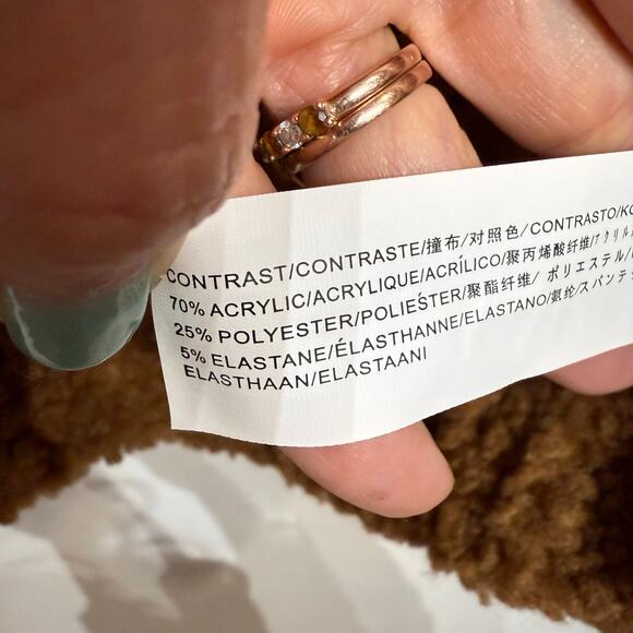 J.O.A. Brown Mock Neck Teddy Fur Pullover Sz M NWT - Picture 8 of 14